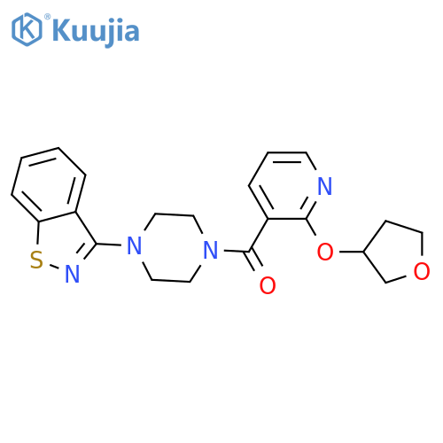 [4-(1,2-benzothiazol-3-yl)piperazin-1-yl]-[2-(oxolan-3-yloxy)pyridin-3-yl]methanone structure