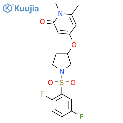 4-((1-((2,5-difluorophenyl)sulfonyl)pyrrolidin-3-yl)oxy)-1,6-dimethylpyridin-2(1H)-one structure