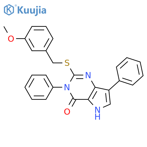 2-{[(3-methoxyphenyl)methyl]sulfanyl}-3,7-diphenyl-3H,4H,5H-pyrrolo[3,2-d]pyrimidin-4-one structure
