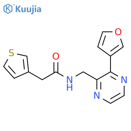 N-{3-(furan-3-yl)pyrazin-2-ylmethyl}-2-(thiophen-3-yl)acetamide structure