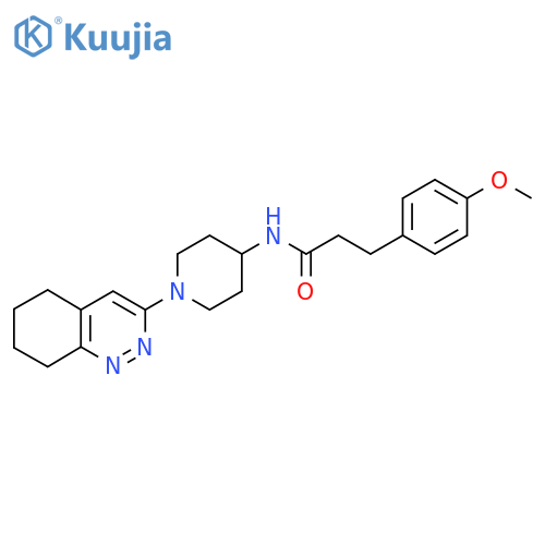 3-(4-methoxyphenyl)-N-[1-(5,6,7,8-tetrahydrocinnolin-3-yl)piperidin-4-yl]propanamide structure