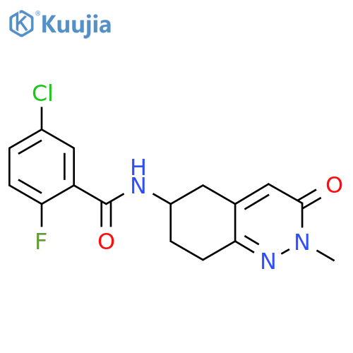 5-chloro-2-fluoro-N-(2-methyl-3-oxo-2,3,5,6,7,8-hexahydrocinnolin-6-yl)benzamide structure