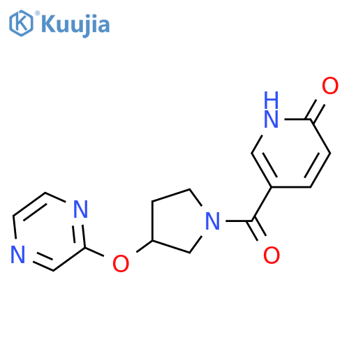 5-[3-(pyrazin-2-yloxy)pyrrolidine-1-carbonyl]-1,2-dihydropyridin-2-one structure