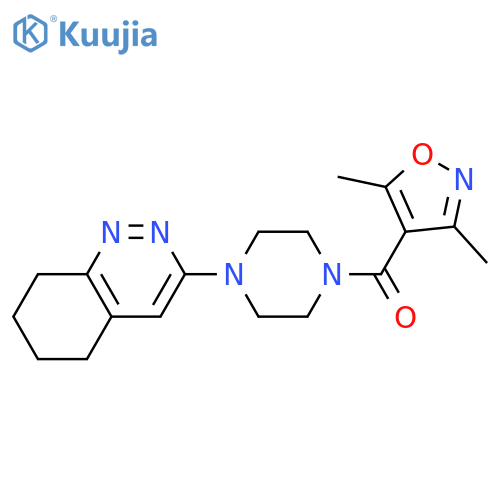 3-[4-(3,5-dimethyl-1,2-oxazole-4-carbonyl)piperazin-1-yl]-5,6,7,8-tetrahydrocinnoline structure