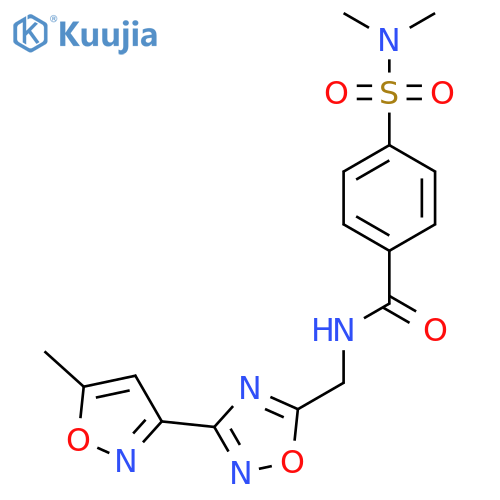 4-(dimethylsulfamoyl)-N-{[3-(5-methyl-1,2-oxazol-3-yl)-1,2,4-oxadiazol-5-yl]methyl}benzamide structure