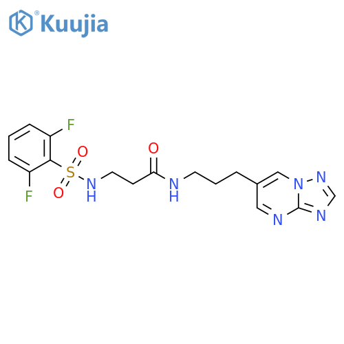 N-(3-([1,2,4]triazolo[1,5-a]pyrimidin-6-yl)propyl)-3-(2,6-difluorophenylsulfonamido)propanamide structure