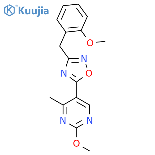 2-methoxy-5-{3-(2-methoxyphenyl)methyl-1,2,4-oxadiazol-5-yl}-4-methylpyrimidine structure
