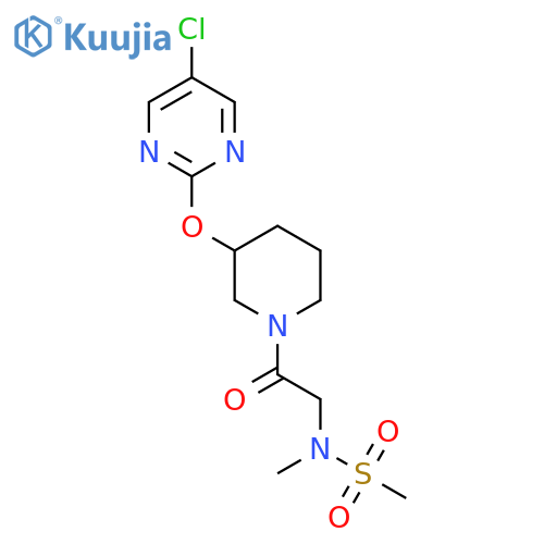 N-(2-{3-(5-chloropyrimidin-2-yl)oxypiperidin-1-yl}-2-oxoethyl)-N-methylmethanesulfonamide structure