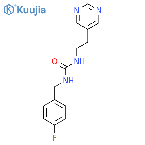 1-[(4-fluorophenyl)methyl]-3-[2-(pyrimidin-5-yl)ethyl]urea structure
