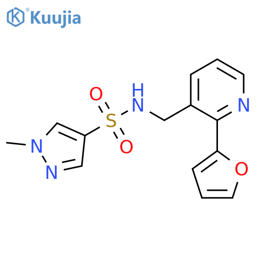 N-{[2-(furan-2-yl)pyridin-3-yl]methyl}-1-methyl-1H-pyrazole-4-sulfonamide structure