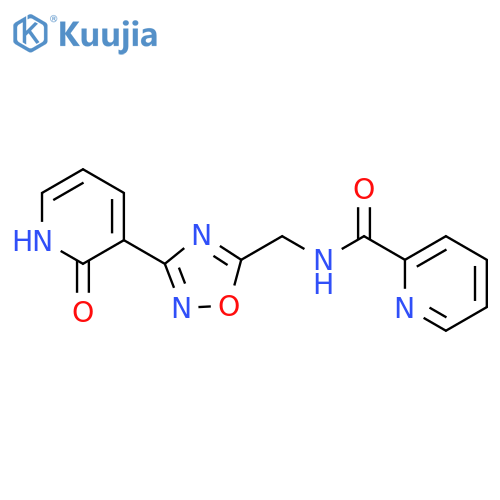 N-{[3-(2-oxo-1,2-dihydropyridin-3-yl)-1,2,4-oxadiazol-5-yl]methyl}pyridine-2-carboxamide structure