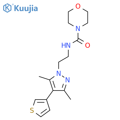 N-{2-[3,5-dimethyl-4-(thiophen-3-yl)-1H-pyrazol-1-yl]ethyl}morpholine-4-carboxamide structure