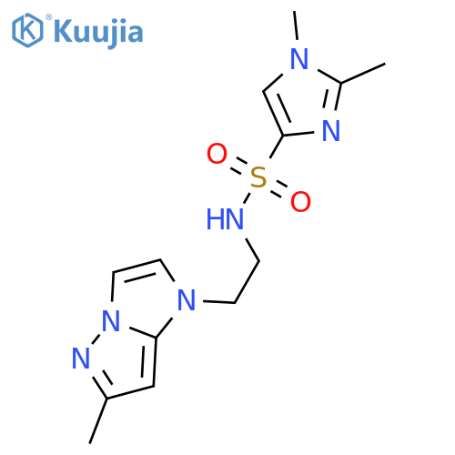 1,2-dimethyl-N-(2-{6-methyl-1H-pyrazolo[1,5-a]imidazol-1-yl}ethyl)-1H-imidazole-4-sulfonamide structure