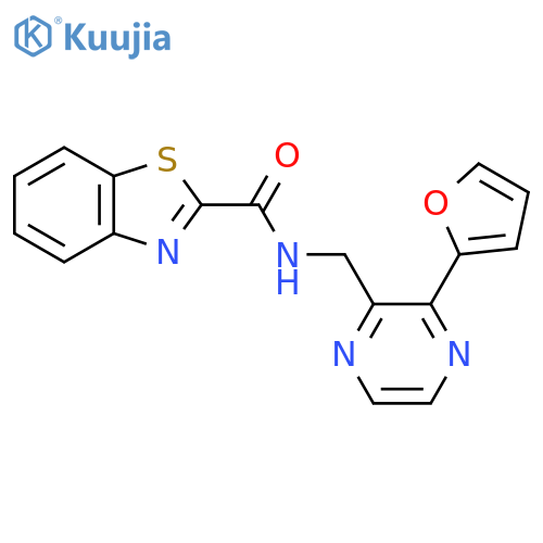 N-{[3-(furan-2-yl)pyrazin-2-yl]methyl}-1,3-benzothiazole-2-carboxamide structure