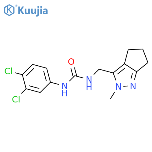 1-(3,4-dichlorophenyl)-3-({2-methyl-2H,4H,5H,6H-cyclopenta[c]pyrazol-3-yl}methyl)urea structure