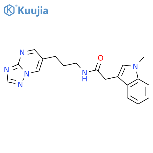 2-(1-methylindol-3-yl)-N-[3-([1,2,4]triazolo[1,5-a]pyrimidin-6-yl)propyl]acetamide structure