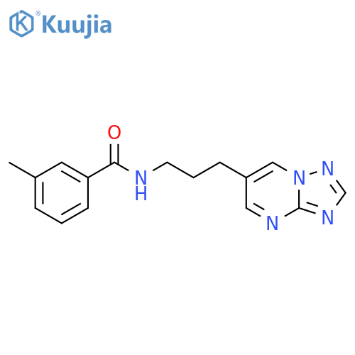 N-(3-([1,2,4]triazolo[1,5-a]pyrimidin-6-yl)propyl)-3-methylbenzamide structure