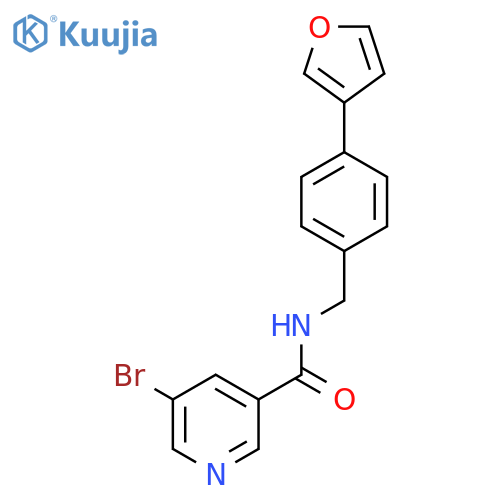 5-bromo-N-{[4-(furan-3-yl)phenyl]methyl}pyridine-3-carboxamide structure