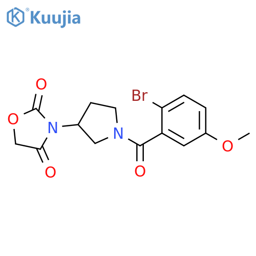 3-[1-(2-bromo-5-methoxybenzoyl)pyrrolidin-3-yl]-1,3-oxazolidine-2,4-dione structure