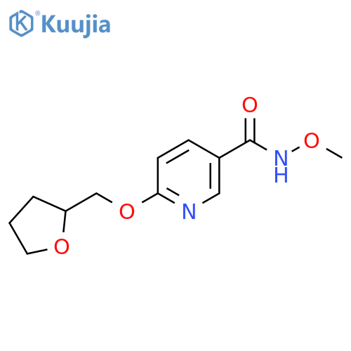 N-methoxy-6-((tetrahydrofuran-2-yl)methoxy)nicotinamide structure