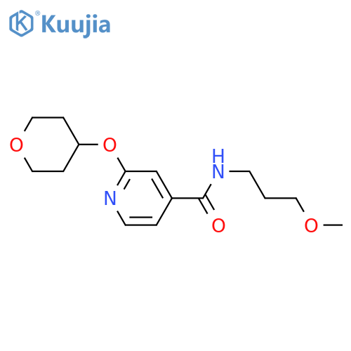 N-(3-methoxypropyl)-2-(oxan-4-yloxy)pyridine-4-carboxamide structure