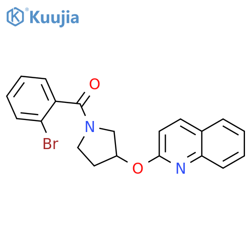 (2-bromophenyl)-(3-quinolin-2-yloxypyrrolidin-1-yl)methanone structure