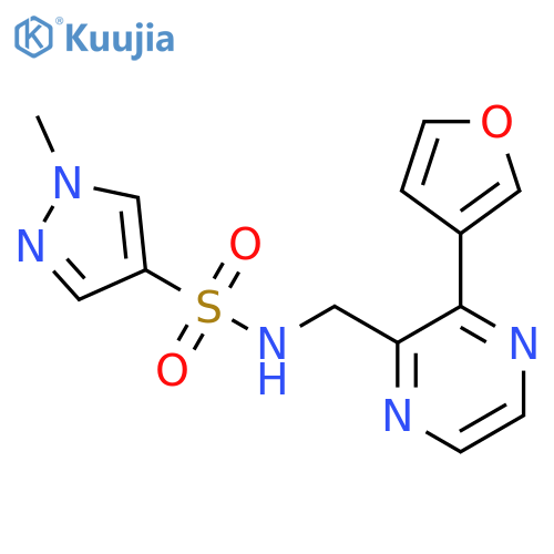 N-{3-(furan-3-yl)pyrazin-2-ylmethyl}-1-methyl-1H-pyrazole-4-sulfonamide structure