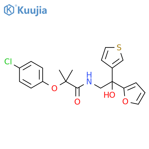 2-(4-chlorophenoxy)-N-2-(furan-2-yl)-2-hydroxy-2-(thiophen-3-yl)ethyl-2-methylpropanamide structure