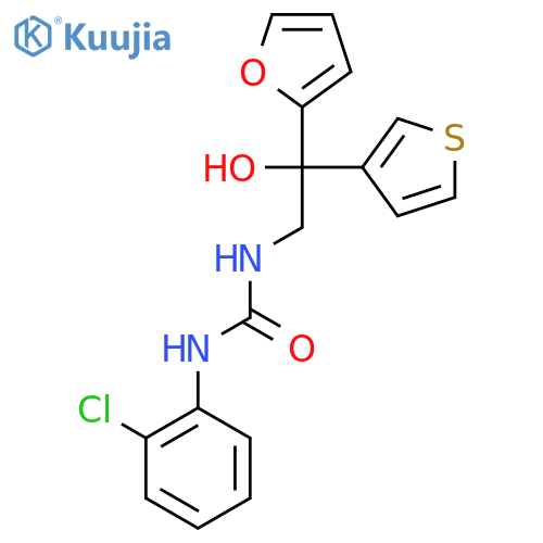 1-(2-chlorophenyl)-3-2-(furan-2-yl)-2-hydroxy-2-(thiophen-3-yl)ethylurea structure