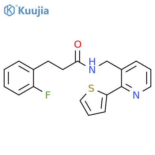 3-(2-fluorophenyl)-N-{[2-(thiophen-2-yl)pyridin-3-yl]methyl}propanamide structure