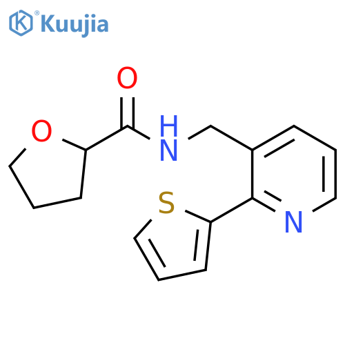 N-{[2-(thiophen-2-yl)pyridin-3-yl]methyl}oxolane-2-carboxamide structure