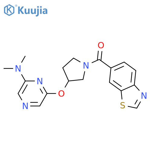 6-{[1-(1,3-benzothiazole-6-carbonyl)pyrrolidin-3-yl]oxy}-N,N-dimethylpyrazin-2-amine structure