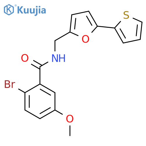 2-bromo-5-methoxy-N-{5-(thiophen-2-yl)furan-2-ylmethyl}benzamide structure