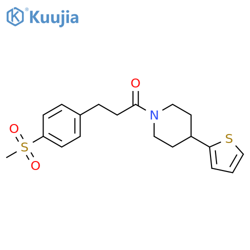 3-(4-methanesulfonylphenyl)-1-4-(thiophen-2-yl)piperidin-1-ylpropan-1-one structure