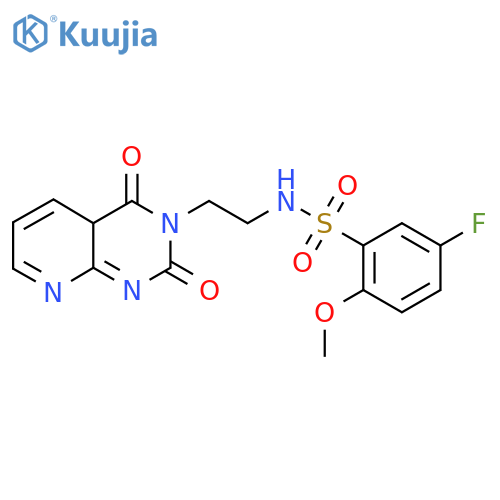 N-(2-{2,4-dioxo-1H,2H,3H,4H-pyrido2,3-dpyrimidin-3-yl}ethyl)-5-fluoro-2-methoxybenzene-1-sulfonamide structure