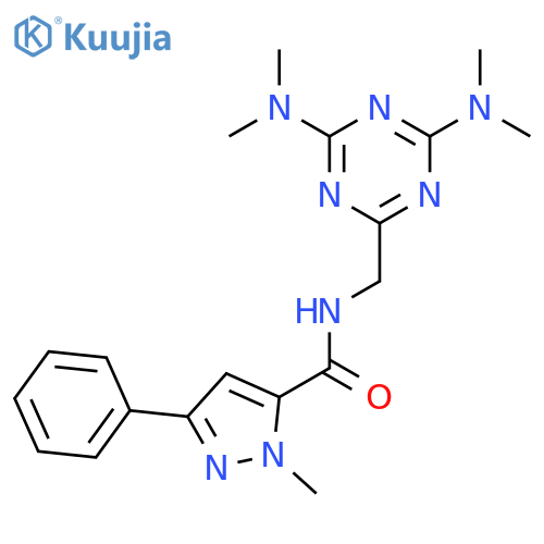 N-{4,6-bis(dimethylamino)-1,3,5-triazin-2-ylmethyl}-1-methyl-3-phenyl-1H-pyrazole-5-carboxamide structure