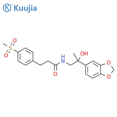 N-[2-(2H-1,3-benzodioxol-5-yl)-2-hydroxypropyl]-3-(4-methanesulfonylphenyl)propanamide structure