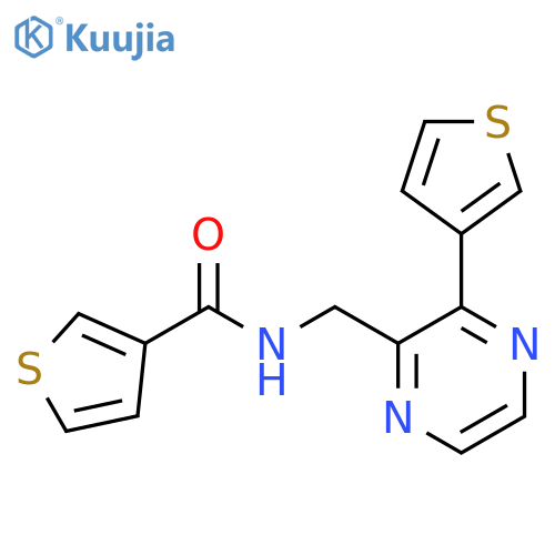 N-{[3-(thiophen-3-yl)pyrazin-2-yl]methyl}thiophene-3-carboxamide structure