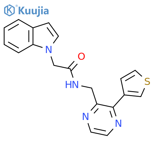 2-(1H-indol-1-yl)-N-{[3-(thiophen-3-yl)pyrazin-2-yl]methyl}acetamide structure
