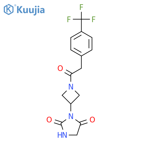 3-(1-(2-(4-(Trifluoromethyl)phenyl)acetyl)azetidin-3-yl)imidazolidine-2,4-dione structure