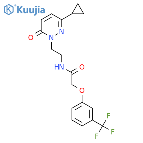N-[2-(3-cyclopropyl-6-oxo-1,6-dihydropyridazin-1-yl)ethyl]-2-[3-(trifluoromethyl)phenoxy]acetamide structure