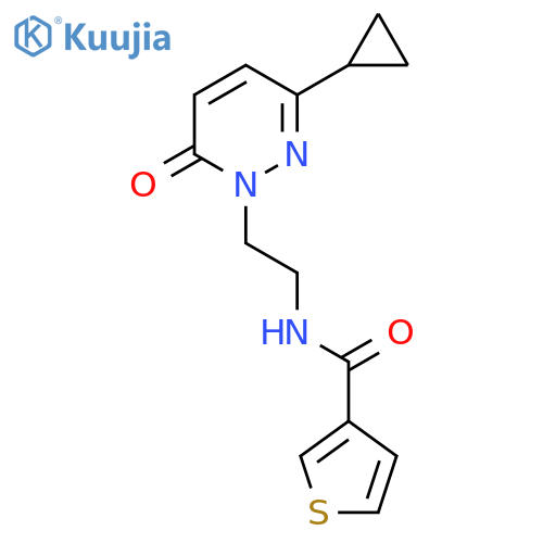 N-[2-(3-cyclopropyl-6-oxo-1,6-dihydropyridazin-1-yl)ethyl]thiophene-3-carboxamide structure