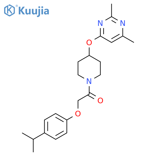 1-{4-(2,6-dimethylpyrimidin-4-yl)oxypiperidin-1-yl}-2-4-(propan-2-yl)phenoxyethan-1-one structure