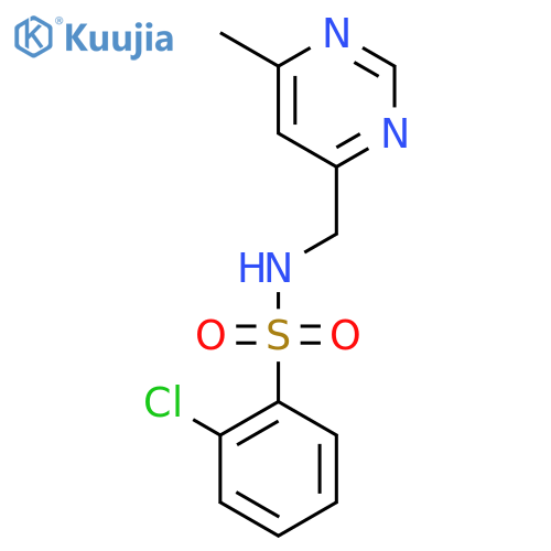 2-chloro-N-[(6-methylpyrimidin-4-yl)methyl]benzene-1-sulfonamide structure