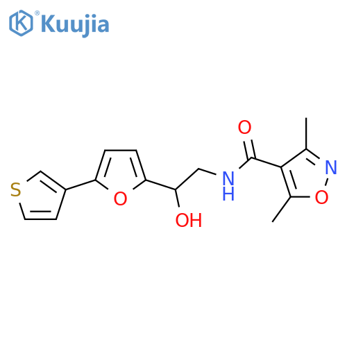 N-{2-hydroxy-2-5-(thiophen-3-yl)furan-2-ylethyl}-3,5-dimethyl-1,2-oxazole-4-carboxamide structure