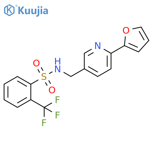 N-{6-(furan-2-yl)pyridin-3-ylmethyl}-2-(trifluoromethyl)benzene-1-sulfonamide structure