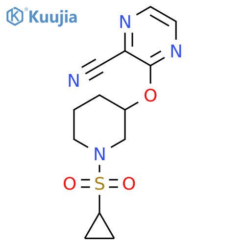 3-{1-(cyclopropanesulfonyl)piperidin-3-yloxy}pyrazine-2-carbonitrile structure