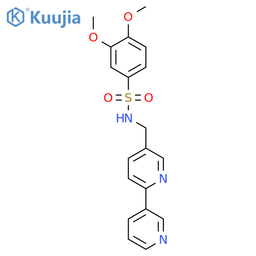 N-({[2,3'-bipyridine]-5-yl}methyl)-3,4-dimethoxybenzene-1-sulfonamide structure