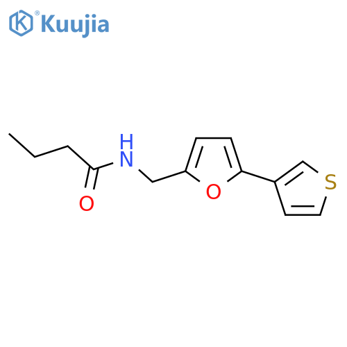 N-{[5-(thiophen-3-yl)furan-2-yl]methyl}butanamide structure