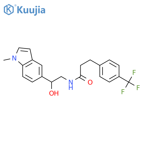 N-[2-hydroxy-2-(1-methyl-1H-indol-5-yl)ethyl]-3-[4-(trifluoromethyl)phenyl]propanamide structure